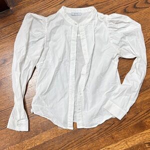 Crisp Puff Sleeve Button Up